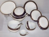 骨瓷金边餐具碗盘碟套装家用韩国进口瓷器高档中式饭碗菜盘子陶瓷