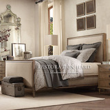 MAISON实木软靠床美式法式乡村做旧复古欧式软包双人床 1.5 1.8米