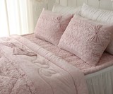 韩国进口正品代购床品 粉色公主超柔软短绒蝴蝶结床上用品
