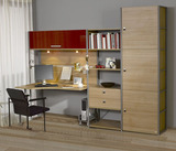 钢木书房办公组合家具书架储物柜连体书桌柜转角电脑桌BSF1001