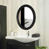 欧式高档卫浴镜卫生间镜子梳妆镜椭圆形浴室镜子浴镜壁挂黑