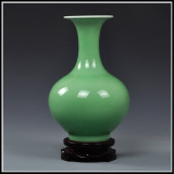 包邮仿古影青陶瓷花瓶单色釉豆青色颜色釉花瓶工艺品摆件摆设