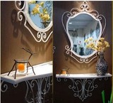 铁艺镜镜子地中海欧式浴室镜全身宜家化妆壁挂包邮特价促销镜框