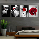 现代简约无框画 客厅沙发背景墙装饰画时尚美女玫瑰挂画卧室壁画