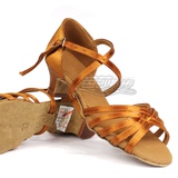 贝蒂拉丁舞鞋正品儿童舞蹈鞋拉丁舞鞋少儿女童缎面603平跟跳舞鞋