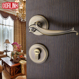 多灵五金古铜色分体锁现代欧标室内执手门锁青古铜饰面巴洛克