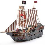 儿童大型拼装积木 创意海盗船模型男孩过家家益智木制玩具