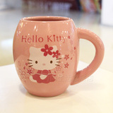 新品 特价Hello Kitty酒桶形陶瓷杯/KT大肚杯/随手杯/牛奶杯/水杯