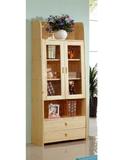 书柜 儿童书架功能置物柜 进口芬兰松木实木松堡原木色书柜 包邮