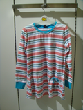 派克兰帝童装新款专柜正品女童裙式彩条长袖T恤LUWE025201