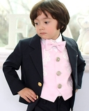 韩国进口正品代购 儿童男童礼服 小王子西装粉马甲4件套装 1-13号