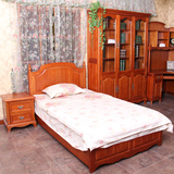 顺心家具美式田园风格乡村小床1.2米1.5米红橡木实木单人床储物高