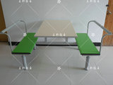 厂家直销不锈钢餐桌 四人位连体快餐桌 学校员工食堂餐桌椅 批发