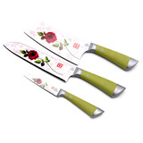 百年蔷薇刀具组合多用刀水果刀厨房用刀三件套装韩国印花菜刀包邮
