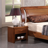 馨家园中式乌金木胡桃木宜家现代简约小型实木床头柜床边柜子家具