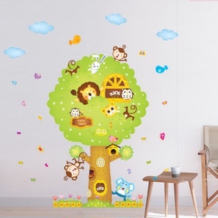 嘻哈猴 墙贴画 儿童房 墙贴纸