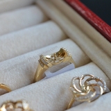 【配件】14K黄金镶嵌锆石 珍珠戒指托 现货 接收预订16-20号款