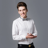 2015年春装新款知名品牌正品剪标衬衫男士全棉白色正装长袖衬衫