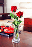 时尚家居水培花瓶客厅餐桌茶几花瓶婚庆桌摆花玻璃小花瓶玫瑰花瓶