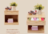 新款 简易 时尚 松木家具 原木色环保实木 床头柜 抽屉柜