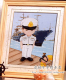 DMC十字绣套件（卡通人物）-zp427 军人 海军 天蓝布cross stitch