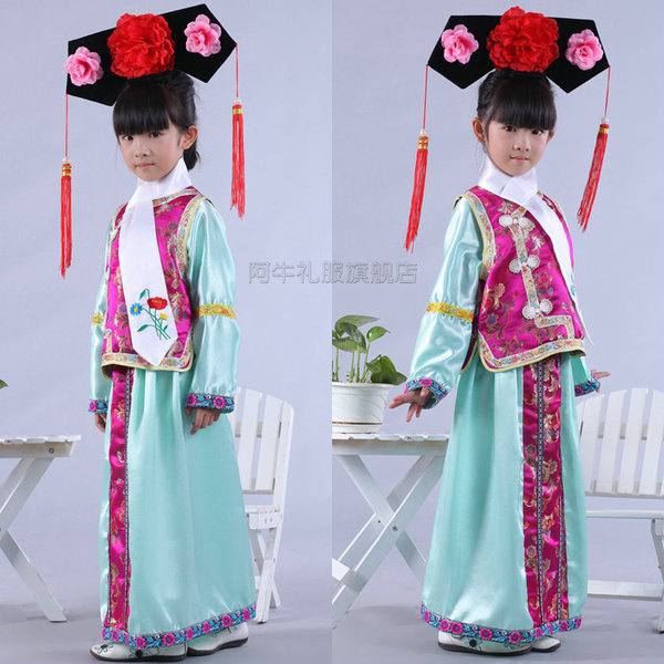 六一儿童节演出服装古装小格格装唐装汉服头饰清朝女童仙女礼物