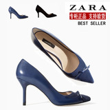 ZARA女鞋正品代购2014新款真皮蝴蝶结单鞋细跟高跟女鞋子2204/301