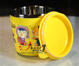 新款正品 韩国原产小企鹅pororo不锈钢儿童饮水杯 带盖防漏防烫杯