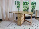 诺顿蝴蝶桌折叠餐桌木餐桌创意带抽屉饭桌客厅写字桌宜家时尚个性