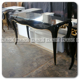 欧米上海工厂新古典家具/后现代 欧美式实木金银箔雕花奢华方书桌
