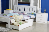 白色韩式实木床儿童床男孩小床松木单人床双人床1.21.5米简约现代