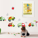 卡通墙贴儿童房汽车贴画幼儿园教室布置贴纸客厅电视背景墙装饰画