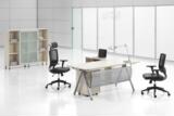 财务经理主管办公桌简约现代1.6米1.8米中班台板式八字钢架桌腿