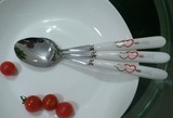 韩国陶瓷不锈钢长柄勺子调羹汤匙饭勺餐具咖啡勺冰淇淋搅拌勺