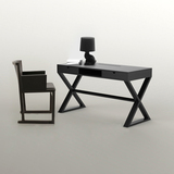 现代简约实木书桌书房书桌办公桌个性化定制定做 黑橡木电脑桌 台