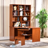 现代简约中式连体转角书柜实木橡木办公桌新款促销
