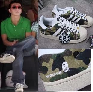 板鞋bape aape猿星迷彩潮牌 潮鞋余文乐男士休闲鞋子clot陈冠希