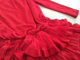 耍大牌原单孤品样衣红红层叠长短裙连衣裙礼服裙女装百搭蓬蓬百褶