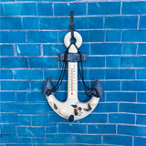 地中海美式乡村风格 木质船锚温度计挂钩装饰品 欧式壁挂件工艺品