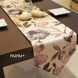 nunu+ 【包邮】麻灰色手绘风格桌旗 时尚感奢华简约欧式餐旗 桌布