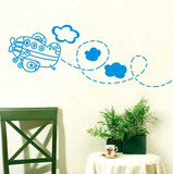 飞机 云朵天空 儿童房墙贴宝宝房间 幼儿园 卡通可爱飞机特价贴纸