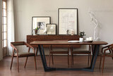 铁麦 实木美式咖啡桌写字台复古铁艺餐桌椅酒吧桌椅办公桌会议桌