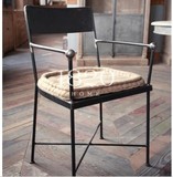 美式复古铁艺靠背餐椅奶茶西餐厅咖啡椅休闲酒吧椅电脑椅办公椅