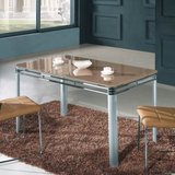 小户型餐桌钢化玻璃餐台简约时尚长方形饭桌椅组合1桌4椅Y119