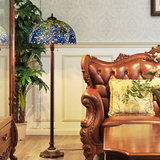 高档欧式奢华复古立式台灯 别墅客厅卧室美式蓝色古典艺术落地灯
