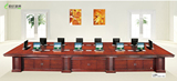 勒钦家具可装显示屏升降器会议桌实木会议桌办公洽谈桌包邮