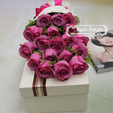 高端！19朵特级紫玫瑰鲜花礼盒广州鲜花店同城速递快递全国配送