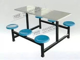玻璃钢连体餐桌椅组合食堂餐厅桌椅学校学生餐桌快餐桌椅批发