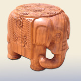 泰国进口客厅大象换鞋凳招财木雕象凳子家居装饰摆件实木雕刻摆设