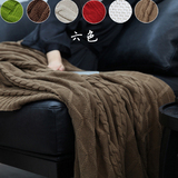 纯棉线沙发盖毯毛线毯子全棉针织休闲毯床尾巾床盖米白色咖啡纯色